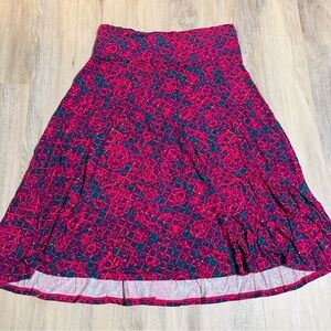 Women’s LuLaRoe Pink/Blue Midi Skirt size medium